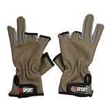 ペアループフッククロージャ手首3ハーフ2フルフィンガーズスポーツグローブブラウン