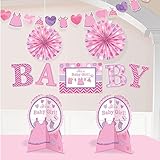 Delightful Shower with Love - Girl Table Decorating Kit Baby Shower Party Decorations 12 Pack of 23.