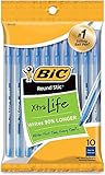 BIC（ビック）ラウンド スティック ボールペン ミディアム１０本セット ブルー [並行輸入品]