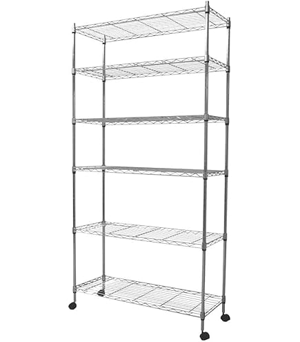 Amazon｜スチールラック 5段 幅90 奥行き35 高さ160cm キャスター付き