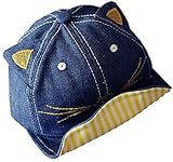 【SEBLES】ベビー キャップ 帽子 猫ちゃん ストライプ 6-12ヶ月 頭囲45-48cm イエロー ワンサイズ