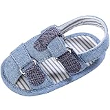 ボーイズサンダル　 男児 赤ちゃん 夏 ファーストシューズ　柔らかい綿布　マジックテープ ベビー　シューズ 滑り止め 軽量 ソフト底の靴 ブルー 12-18ヶ月に対応 夏