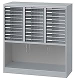 【可動式仕切付き】ナカバヤシ アバンテ フロアケース3列 浅引出し30　ニューグレー AF-30-NG　送料無料