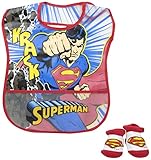 baby-boys Infant Superman Crumb Catcher Bib and Bootie Set カラー: レッド