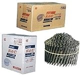 斜めロール釘 スムース 輸入品 2.1-38mm 400本×10巻×4箱入 竹の子型