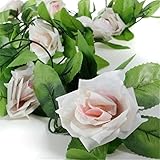 Excellent.advanced? 人工シルク ローズ花ツタつる葉ガーランド結婚式パーティー家の装飾