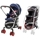 【セット買い】 グレコ ベビーカー シティライトRアップ トリコロールNV + 純正レインカバー