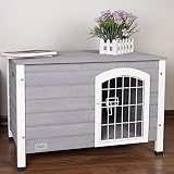 Petsfit 31Lx21Wx21H Indoor Dog House Wooden With Door For Small Dog Color Grey [並行輸入品]