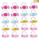 HXMBENING ヘアゴム こども リボン かわいい おしゃれ セット 子供 ピンク キッズ からふる かざり シュシュ キャンディー パーティ 可愛い 子供用 ネクタイヘアバンド リングゴム 20
