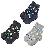 西松屋 [EFD] 3足組ベビークルーソックス（のりもの刺繍・星） 【9-14cm】