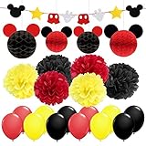 ミッキー　誕生日パーティー　飾り　セット　ディズニー　可愛い　子供　ベビーシャワー　ハニカムボール　ミッキマウス　バナー　ペーパーフラワー　バルーン　風船　41枚セット　