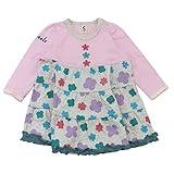 【H28年春物】 chocola(ショコラ) 天竺花柄使い長袖ワンピース 90cm/淡ピンク NO.CH-1621-53055