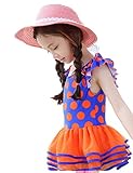 (チェリーレッド) CherryRed ガールズ ベビー 女の子 水着 ビキニ 子供用 ビキニ水着 可愛い ロンパース L オレンジ