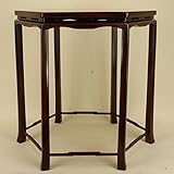 いよじ園 【盆栽卓】 花梨/六角高卓/大型（三木吉田作）外径35cm [新品未使用] 【盆栽道具】【飾卓 花台】