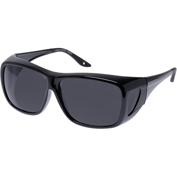 Fitovers Yamba Sunglasses - Polarized Grey Lenses For Over Glasses, Satin Black Frame, 100% UV Protection - View #9