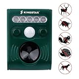 kingstar 動物撃退器 猫よけ 超音波 ソーラー充電式 センサー 害獣撃退 猫退治 防水 グリーン