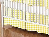 SheetWorld - MINI Crib Skirt (24 x 39) - Yellow Gingham Check - Made In USA by sheetworld