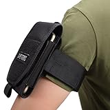 OneTigris　アームバンド　固定用バンド　タクティカルギア　ループ式　スプリング　スポーツ用など (ブラック-L)