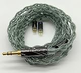 【BIGMANGO-暁】2pin3.5mm銀メッキケーブル 2pinリケーブル 4芯イヤホンアップグレードケーブル 3.5mm交換ケーブル (2pin3.5mm)