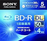 SONY ビデオ用BD-R 追記型 片面2層50GB 4倍速 ホワイトプリンタブル 5枚パック 5BNR2VGPS4