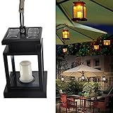 FEIFEIER Solar Lantern LED Garden Balcony Outdoor Hanging Light Candle Lamp [並行輸入品]