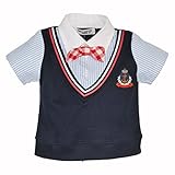 メンズクラブミニ【MEN'S CLUB MINI】フォーマル・シャツとベストのかさねぎ風トップス (80cm, ブルー(80))