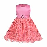 (アイム)iiniim　ベビー　結婚式　ドレス　フォーマル　チュチュ　パーティードレス　女児　ミモレ　リボン飾り　マキシ　ロング　ワンピース　プリンセス　ローズ飾り　誕生日　百日祝い　プレゼント スイ