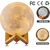 3D Moon Lamp,Bedside Night Light,Touch/Remote Control Table Lamp Gift,Diameter 8Cm/15Cm,Remotecontro