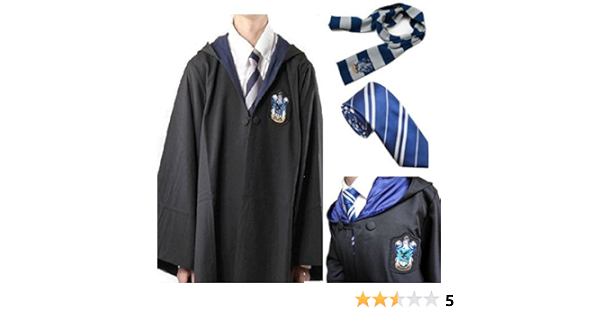 Amazon ハリーポッター Harry Potter ロウェナ レイブンクロー Ravenclaw ４点セット ローブ マント ネクタイ マフラー オリジナルキーホルダー Hogwarts ホグワーツ 道具 クリスマス コスチーム 成人用 コスプレ衣装 変装 仮装 制服 ハロウィン Global