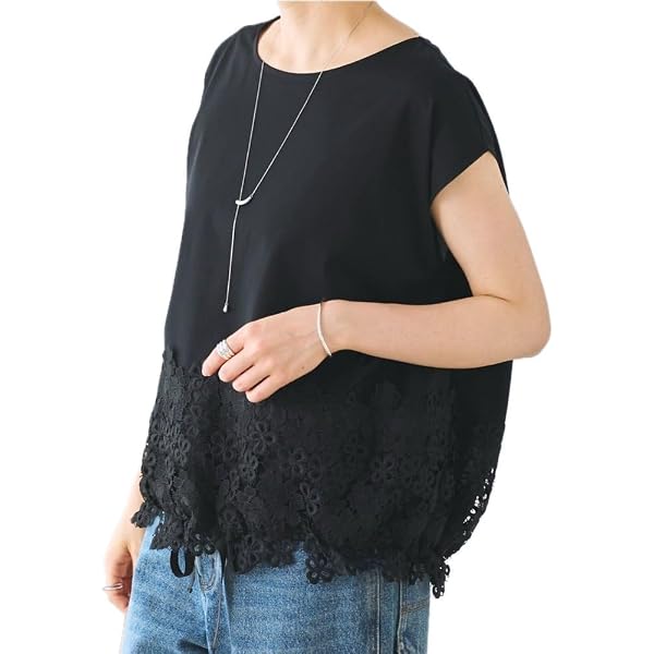 Amazon.co.jp: [BEARDSLEY] [ビアズリー] 裾レースリネンブラウス