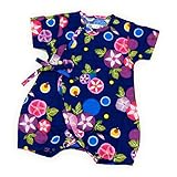 えくぼちゃん(ekubochan) 甚平ミニオール《あさがお柄》 (ネイビー)