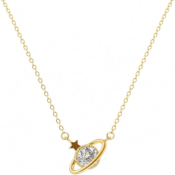 Amazon | SNINY HEARTネックレス レディース 星 月モチーフ (シルバー