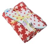 Cornish Daisy Red and White Star fleece blanket and dribble bib gift set by Cornish Daisy