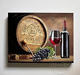 Personalized Napa Valleyワインバレル壁装飾 – ストレッチキャンバスMemorableギフトのリビングルーム、ダイニングルーム&寝室 – から選択デザイナーカラー&サイズ 12