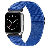 コンパチブル Fitbit Versa/Fitbit Versa 2/Fitbit Versa/Lite/Fitbit Versa SE ナイロン弾性スポーツバンド交換用ストレッチバンド ストラップ