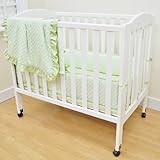 American Baby Company Heavenly Soft Minky Dot Chenille Portable/Mini Crib Bedding Set, Celery,3-Piec