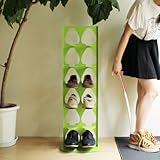 SHOE TOWER（シュータワー）6足（グリーン色）　　　　　　　　　　　　　　　　　【靴箱】【玄関収納】【靴】【積み上げる】【デザイン雑貨】【玄関収納】【シューズラック】