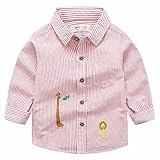 AMIGGOO ボーイズ ワイシャツ 刺繍 キリン T-シャツ 長袖 キッズ ブラウス 子供服 男女兼用 フォーマルシャツ 結婚式 発表会 卒業式 入学式 動物柄