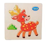 子供2個のために素敵なニホンジカの3D木製のジグソーパズル