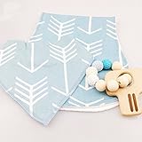 Mamimami Home　おしゃぶり　カミカミ　と　ベビー食事用スタイゼント コットン ビブ 噛がため　歯固め木製玩具　ママ授乳用 [キー・ブルー]