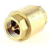 uxcell チェックバルブ ライン縦型バルブ 21mmめねじ真鍮トーン 真鍮トーン ハンディデザイン
