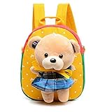 Plush Mini Backpack Teddy Bear Perfect for Kindergarten, Sleep overs, Includes Safety Harness Orthop