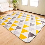 システムK ラグ【防音・洗える】3層構造 ラグマット 200×250cm 3畳 抗菌防臭 防ダニ 滑り止め付き ふんわりフランネル オールシーズン ホットカーペット対応 絨毯 カーペット 低ホルムアルデヒド 三角イエロー
