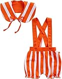 [Vaenait Baby]Stripe Supenders PinkL100%綿ベビー服男女兼用つなぎロンパースオーバーオールサスペンダー付き