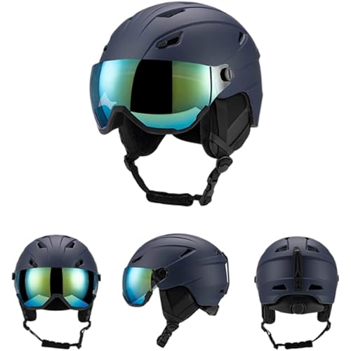 OGXN スキーヘルメット スノーボードヘルメット スノースポーツヘルメット 取り外し可能バイザー 防曇ゴーグル 快適 耐衝撃性 男女兼用