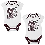 ( Pack of 2 )ミシシッピ州ブルドッグNCAA幼児Footballワンピースロンパース ホワイト