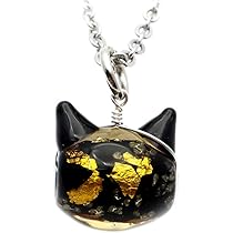 Amazon | [GOLD STONE] ホタルガラス ネックレス 猫 かわいい