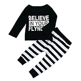 (プタス)Putars ベビー服 子供服 上下セット Tシャツ 男の子 長袖 BELIEVE IN YOUR FLYNESS 可愛い 秋 冬 スポーツ 運動会 旅行 記念日 プレゼント 3-18ヶ月