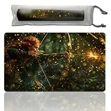 Lorcanaプレイマット、TCGトレーディングカードゲーム用、ゲームマット 23.6インチ x 13.7インチ。ゲーム底面は滑り止めで、初心者に適した補助戦闘フレーム付き(27、補助ボックス1)。