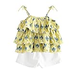 Cutelove 子供服 Tシャツ タンクトップ Tシャツ＆パンツ 上下セット 花柄 ショートパンツ 袖なし 女の子 ベビー 可愛い 夏
